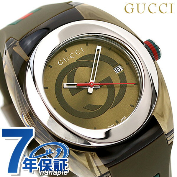 グッチ 腕時計（メンズ） グッチ 時計 シンク 46mm クオーツ メンズ 腕時計 YA137106 GUCCI カーキ