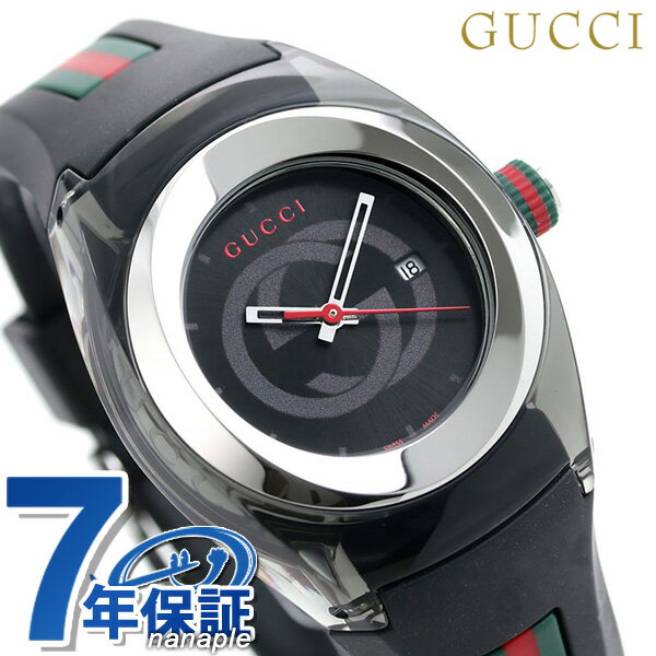 グッチ 腕時計（レディース） 【クロス付】 グッチ シンク 36mm レディース 腕時計 ブランド YA137301 GUCCI ブラック 記念品 プレゼント ギフト