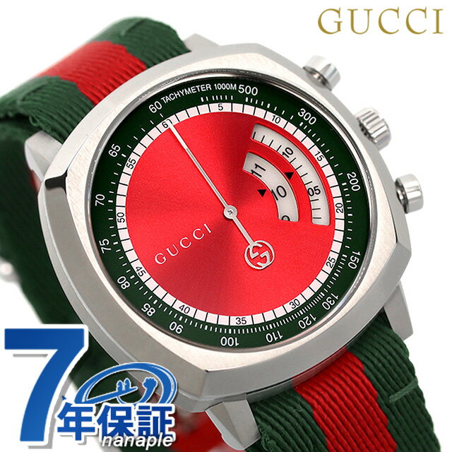 グッチ 腕時計（レディース） グッチ グリップ クオーツ 腕時計 ブランド メンズ レディース クロノグラフ GUCCI YA157304 アナログ レッド グリーン 赤 スイス製 記念品 プレゼント ギフト