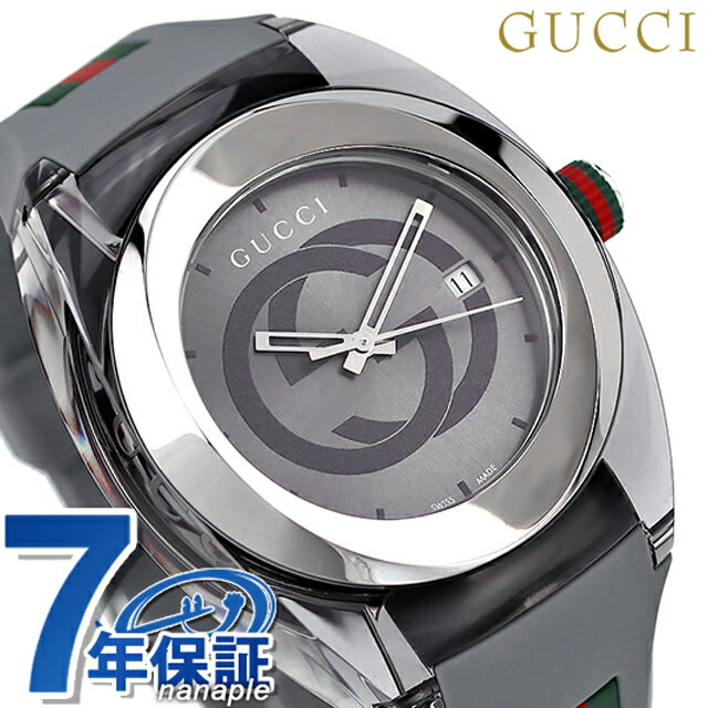 グッチ 腕時計（メンズ） 【クロス付】 グッチ 時計 スイス製 メンズ 腕時計 ブランド YA137109A GUCCI シンク 46mm グレーシルバー×グレー 記念品 ギフト 父の日 プレゼント 実用的