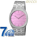 グッチ GUCCI 25H クォーツ 電池式 腕時計 メンズ レディース GUCCI YA163410 アナログ ピンク スイス製 高級 ブランド おしゃれ 防...