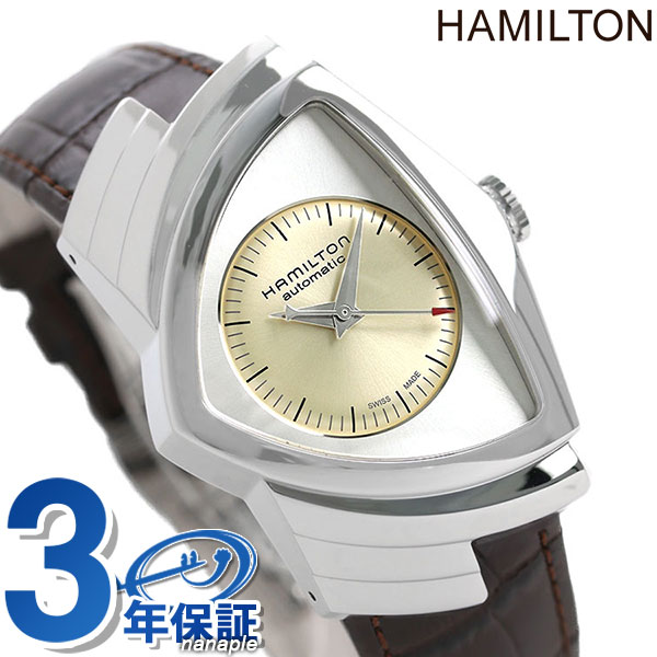 ベンチュラ 腕時計（メンズ） ハミルトン ベンチュラ オート 34mm 自動巻き 腕時計 メンズ H24515521 HAMILTON 機械式腕時計 ベージュ×ブラウン ギフト 父の日 プレゼント 実用的