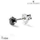 ライオンハート ピアス メンズ レディース ブランド LION HEART プラチナ900 スタッド ブラックダイヤモンド 片耳用 04E12PS/S ブラック...