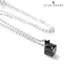ライオンハート ネックレス メンズ ブランド LION HEART キュービック 04N136SM ブラック シルバー アクセサリー 敬老の日ギフト