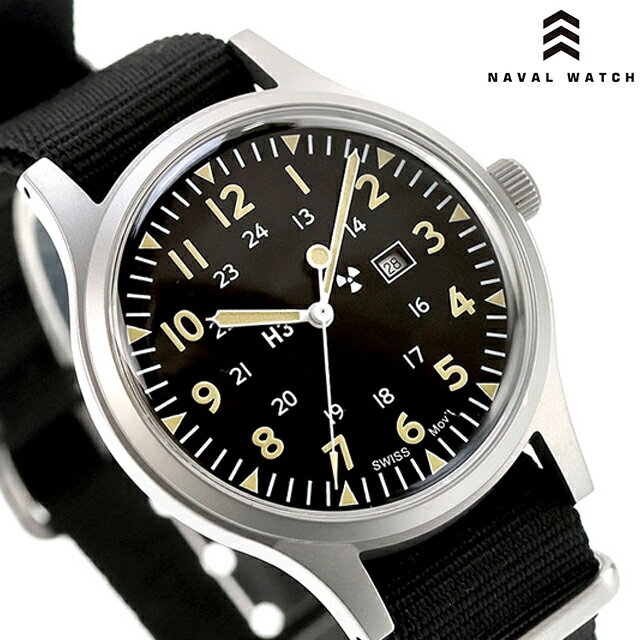 乐天商城 - ナバルウォッチ Naval military watch US Army Type クォーツ 電池式 腕時計 ブランド メンズ NAVAL WATCH Mil-01B-BK アナログ ブラック 黒 おしゃれ 防水 プレゼント 男性 実用的