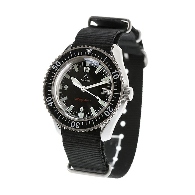 ＼全品10%OFFクーポン★3日10時迄／ ナバルウォッチ Naval military watch ROYAL Military Diver TYPE 自動巻き 腕時計 ブランド メンズ NAVAL WATCH Mil-05SV／BK アナログ ブラック 黒 日本製 おしゃれ 防水 プレゼント 男性 実用的