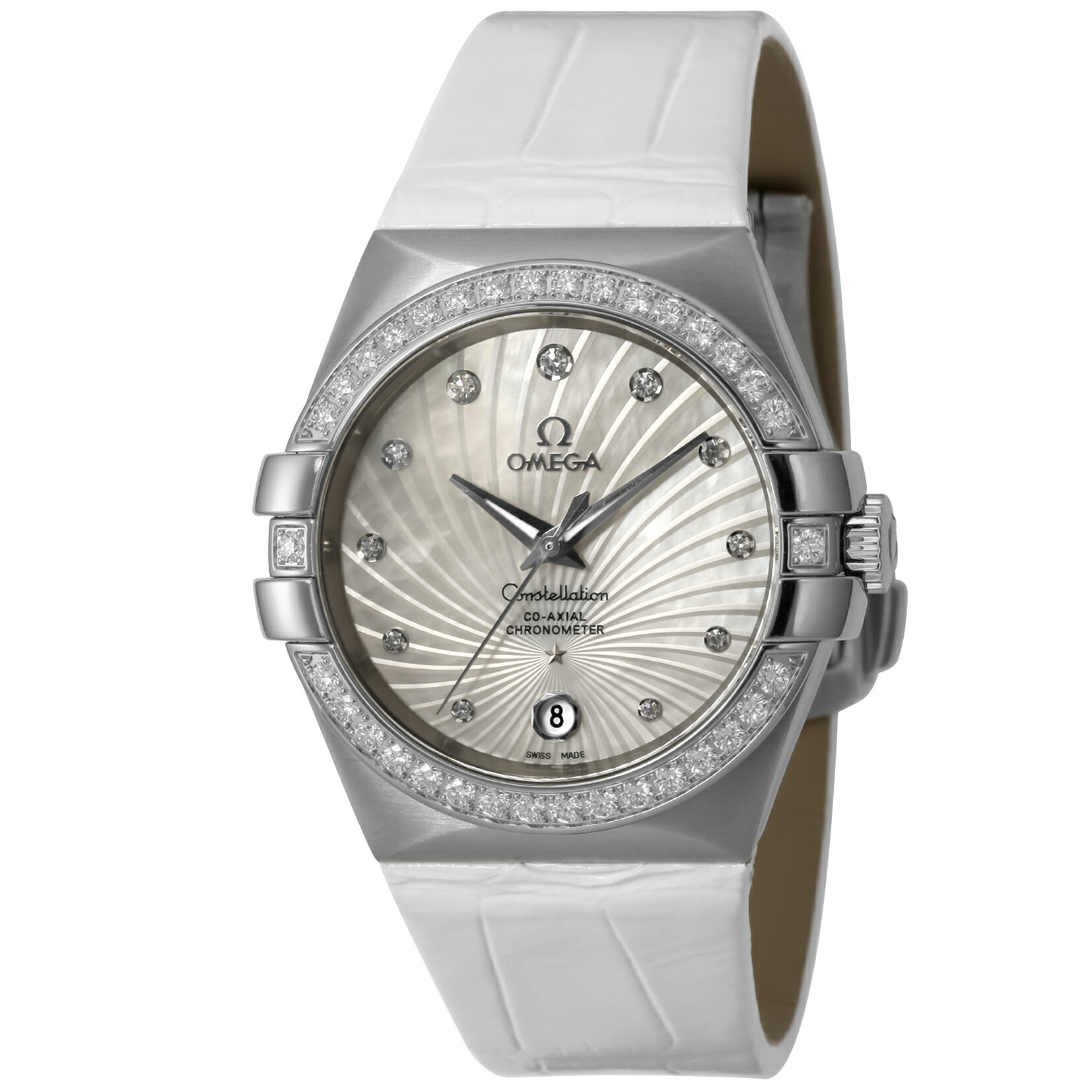 オメガ コンステレーション 35mm 自動巻き 腕時計 レディース ダイヤモンド OMEGA 123.18.35.20.55.001 アナログ ホワイトシェル ホワイト 白 スイス製 プレゼント ギフト