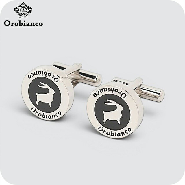 オロビアンコ カフス メンズ Orobianco ORC246A シルバー ブラック アクセサリー 袖口ボタン カフスボタン ジュエリー ブランド 高級 おしゃれ プレゼント 男性 実用的 かっこいい