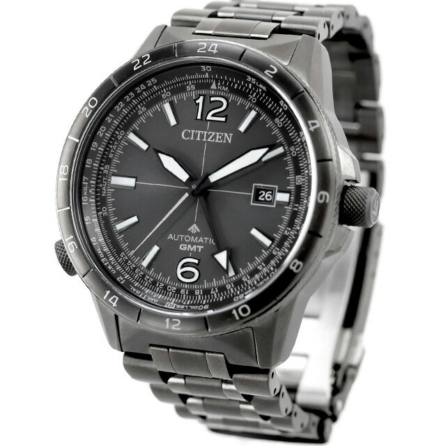 【中古】 美品 シチズン CITIZEN プロマスター SKY スカイシリーズ メカニカルGMT 耐磁2種 NB6045-51H アナログ 腕時計 ブランド メンズ ブラック 黒 おしゃれ 防水 男性 実用的