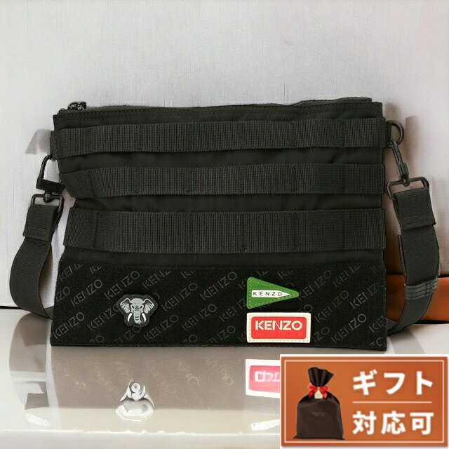 ケンゾー KENZO FD55PM202F30 043 99 ジャングル ラージ クロスボディ バッグ サコッシュ ショルダーバッグ ブラック メンズ JUNGLE LARG CROSSBODY ENVELOPE BAG 父の日 プレゼント 実用的