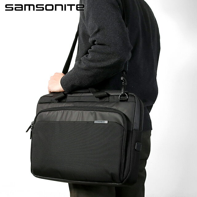 サムソナイト ビジネスバッグ メンズ ブランド Samsonite Mysight 14.1 ビジネスカバン パソコンバッグ PCバッグ ブリーフケース リクルートバッグ リサイクルポリエステル 135074 BLACK バッグ 父の日 プレゼント 実用的