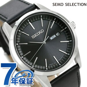 セイコー SEIKO メンズ 腕時計 カレンダー 日本製 ソーラー SBPX123 セイコーセレクション ブラック 革ベルト 時計【あす楽対応】
