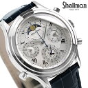 \さらに+4倍★今だけ!!/ シェルマン Shellman グランドコンプリケーション クラシック ムーンフェイズ クロノグラフ メンズ 腕時計 新品 時計 ブランド おしゃれ 防水 プレゼント 男性 実用的