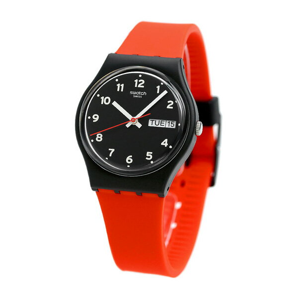 【今なら500円割引クーポンにポイント最大22倍】 スウォッチ SWATCH オリジナル ジェント 腕時計 GB754 ブラック×レッド 時計【あす楽対応】