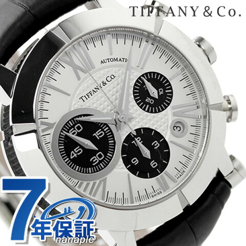 ティファニー アトラス ジェント クロノグラフ 42mm 自動巻き メンズ 腕時計 Z1000.82.12A21A71A TIFFANY＆Co. シルバー×ブラック アリゲーターレザー 新品【あす楽対応】