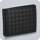 ボッテガ・ヴェネタ 二つ折り財布 メンズ BOTTEGA VENETA イントレチャート レザー 123180 V47W1 8966 ブラック ウォレット ブラ...