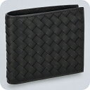 ボッテガ・ヴェネタ 二つ折り財布 メンズ BOTTEGA VENETA イントレチャート レザー 193642 V47W1 8803 ブラック ウォレット ブラ...