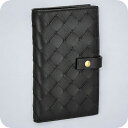 ボッテガ・ヴェネタ 二つ折り財布 メンズ レディース BOTTEGA VENETA イントレチャート レザー 609070 V3UH2 8425 ブラック ウォ...