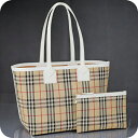 バ−バリ− トートバッグ レディース BURBERRY チェック 8072332 ベージュ 軽量 手提げ ブランド 高級 おしゃれ プレ...