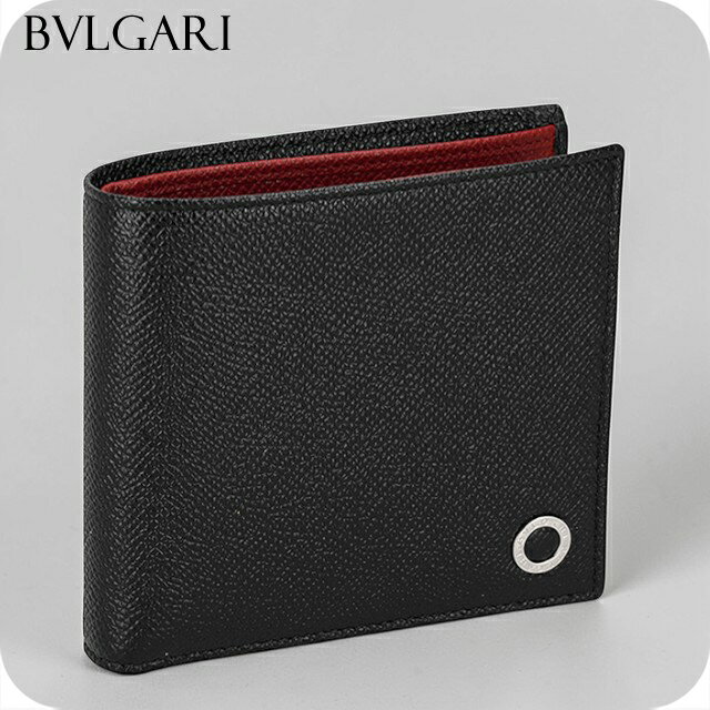 ＼2000円OFF+さらに9倍★23日20時〜／ ブルガリ 二つ折り財布 二折財布 メンズ ブランド BVLGARI 288273 BLK ブラック/レッド