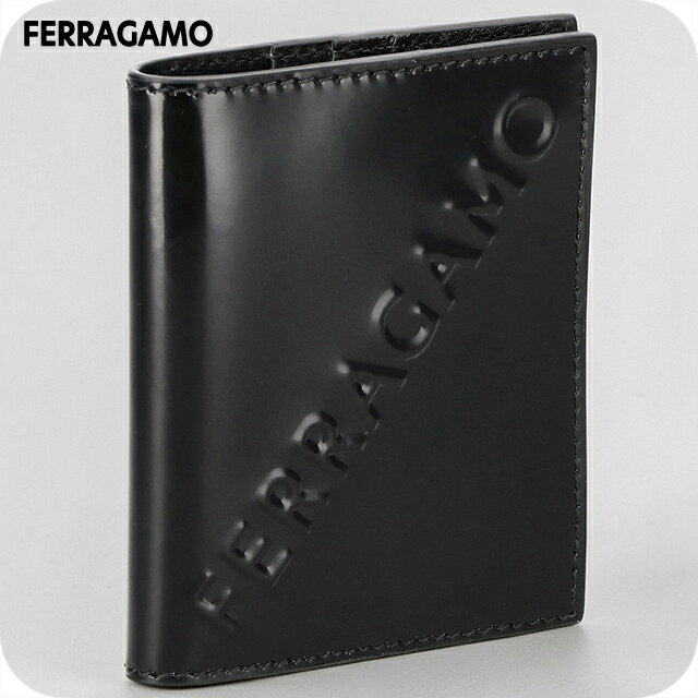 乐天商城 - フェラガモ カードケース コンパクト メンズ ブランド Ferragamo ITALY 661206 NER ブラック 定期入れ 高級 おしゃれ プレゼント 実用的
