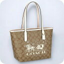 \さらに+4倍★今だけ!!/ コーチ トートバッグ レディース COACH シグネチャー CM183 IMDJ8 1 カーキベージュ チョークホワイト 軽量 手提げ ブランド 高級 おしゃれ プレゼント 女性 実用的 かわいい