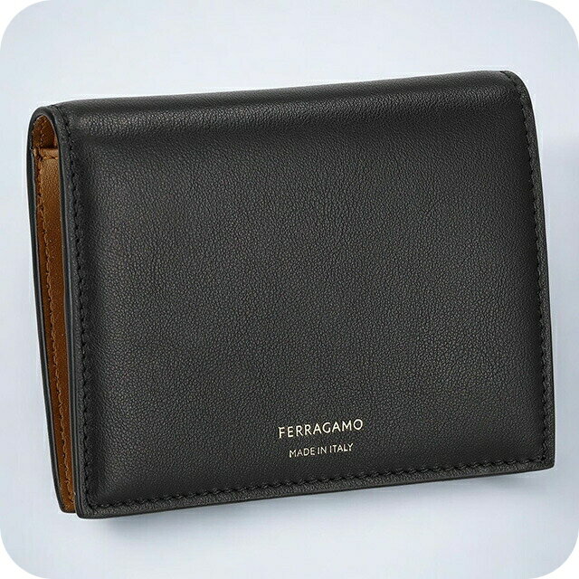 FERRAGAMO - フェラガモ 二つ折り財布 レディース Ferragamo 220699CALF NE NC 775 326 ブラック ブラウン ウォレット ブランド 高級 おしゃれ プレゼント 実用的