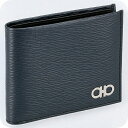 フェラガモ 二つ折り財布 メンズ Ferragamo 66A063CALF DO NE 744 850 ネイビー ウォレット ブランド 高級 おしゃれ プレゼント 実用的 敬老の日ギフト
