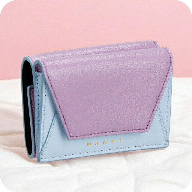 樂天商城 - マルニ 三つ折り財布 レディース ブランド MARNI PFMO0056U1-P2644 パープル／ブルー ウォレット 高級 おしゃれ プレゼント 実用的