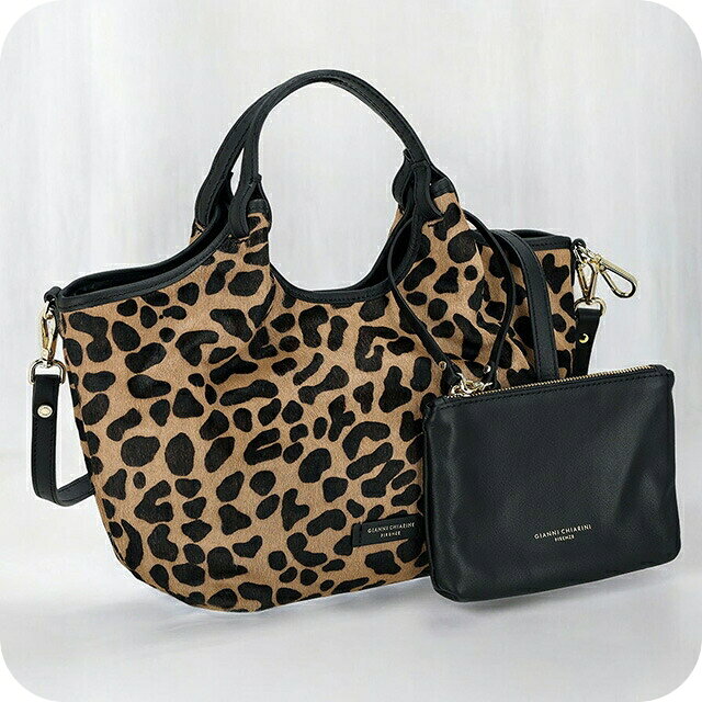 樂天商城 - ジャンニキアリーニ ハンドバッグ レディース ブランド GIANNI CHIARINI レザー BS 11109 HORSY ブラウン/レオパード 軽量 小さめ 手提げ 高級 おしゃれ プレゼント 女性 実用的 かわいい