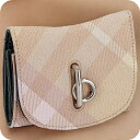 バ−バリ− 三つ折り財布 レディース ブランド BURBERRY 8081785 ピンク ウォレット 高級 おしゃれ プレゼント 実用的