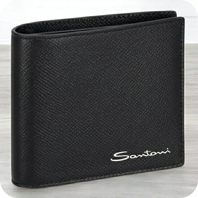 樂天商城 - サントーニ 二つ折り財布 メンズ ブランド Santoni UFPPA2375-FOAN ブラック ウォレット 高級 おしゃれ プレゼント 実用的