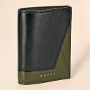 マルニ 二つ折り財布 メンズ レディース ブランド MARNI PFMO0055U1-P2644 ブラック/モスグリーン ウォレット 高級 おしゃれ プレゼント...