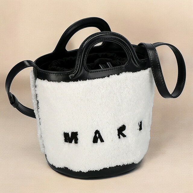 乐天商城 - マルニ ハンドバッグ レディース ブランド MARNI SCMP0056Q7-P5441 ホワイト／ブラック 軽量 小さめ 手提げ 高級 おしゃれ プレゼント 女性 実用的 かわいい