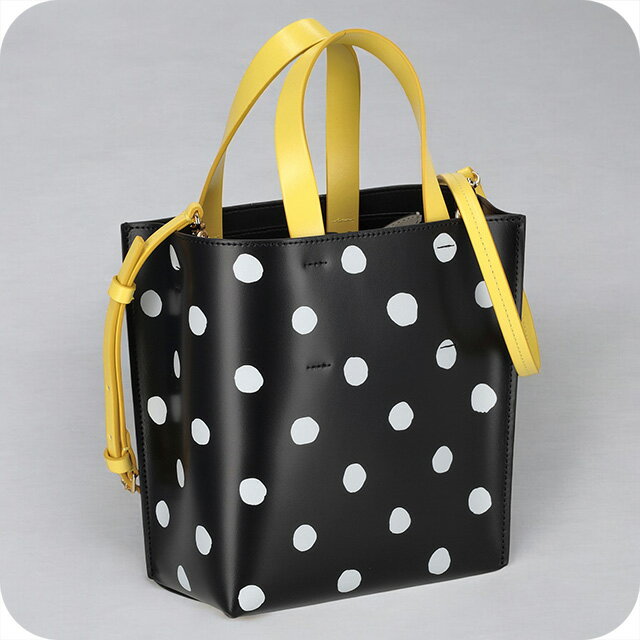 Marni - マルニ ハンドバッグ レディース ブランド MARNI SHMP0039Q4-P6049 ブラック／ホワイト 軽量 小さめ 手提げ 高級 おしゃれ プレゼント 女性 実用的 かわいい