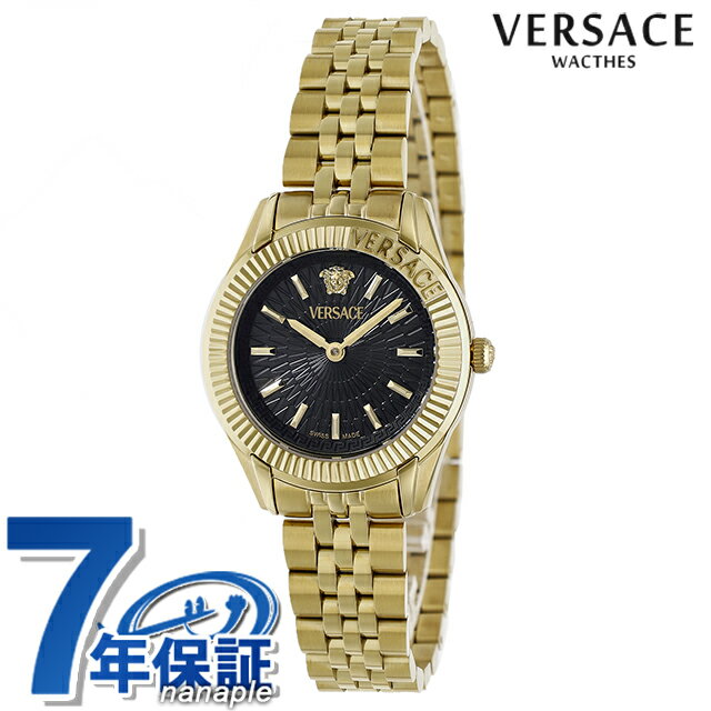 ＼2000円OFF+さらに9倍／ ヴェルサーチ グレカレディ クォーツ 電池式 腕時計 ブランド レディース VERSACE VE9CA0424 ブラック ゴールド 黒 スイス製 高級 おしゃれ 防水 軽い 華奢 かわいい プレゼント 女性 実用的
