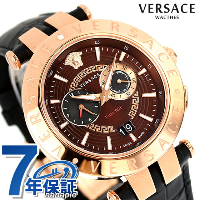 ヴェルサーチ 腕時計（メンズ） ヴェルサーチ クオーツ 腕時計 ブランド メンズ クロノグラフ 革ベルト VERSACE VEBV00722 アナログ ブラック 黒 スイス製 記念品 ギフト 父の日 プレゼント 実用的