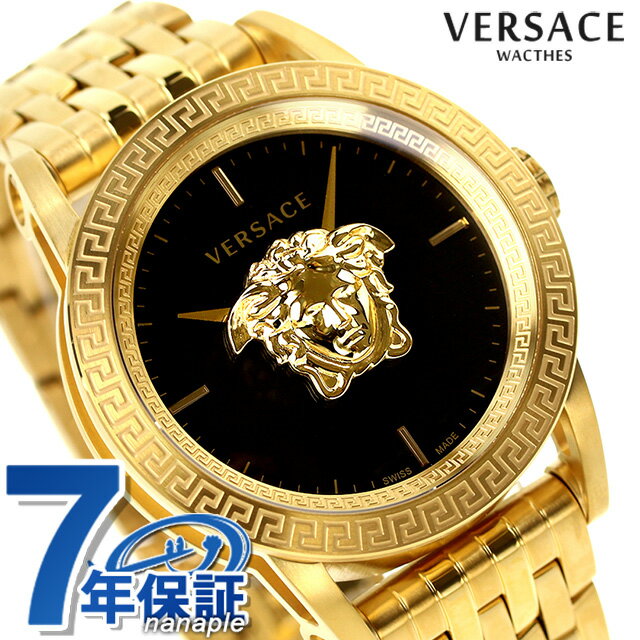 樂天商城 - 【ショッパー付】ヴェルサーチ パラッツォ エンパイア クオーツ 腕時計 メンズ VERSACE VERD00819 アナログ ブラック ゴールド 黒 スイス製 高級 ブランド おしゃれ 防水 プレゼント 男性 実用的
