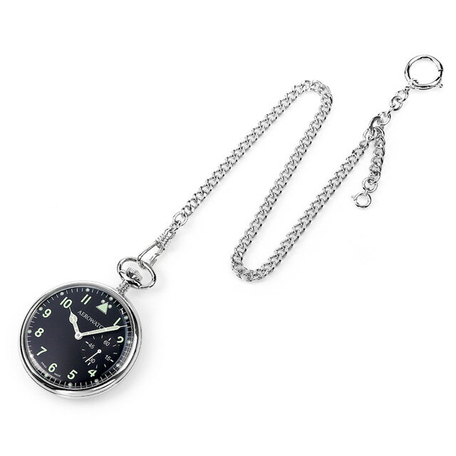 アエロウォッチ 手巻き 懐中時計 AEROWATCH 50827-PD02 ブラック 黒 スイス製
