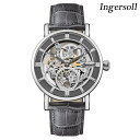 インガソール ザ ヘラルド 自動巻き 腕時計 ブランド メンズ オープンハート INGERSOLL I00402B アナログ シルバー スケルトン グレー おしゃれ 防水 プレゼント 男性 実用的
