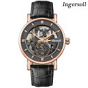 インガソール ザ ヘラルド 自動巻き 腕時計 ブランド メンズ オープンハート INGERSOLL I00403B アナログ ブラック スケルトン 黒 おしゃれ 防水 プレゼント 男性 実用的
