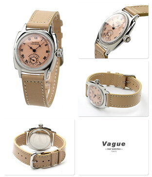 ヴァーグウォッチ 腕時計 メンズ スモールセコンド クッサン ピンクベージュ×ベージュ レザーベルト VAGUE WATCH Co. CO-L-004 時計