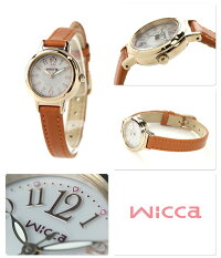 シチズンウィッカソーラーレディース腕時計KH9-922-12CITIZENwiccaシルバー×ブラウンレザーベルト