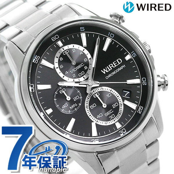 セイコー ワイアード SEIKO WIRED クロノグラフ メンズ 腕時計 AGAT424 ニュースタンダード ブラック