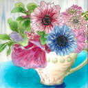 【名入れGIFTセット】カップフラワー 七宝焼 七宝焼き 七宝絵画 絵 絵画 額 絵画額入り 額縁付き 名入れギフト プレゼント 贈り物 誕生日 お祝い インテ...