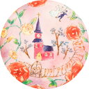 【名入れGIFTセット】ピンクの教会 七宝焼 七宝焼き 七宝絵画 絵 絵画 額 絵画額入り 額縁付き 名入れギフト プレゼント 贈り物 誕生日 お祝い インテリ...