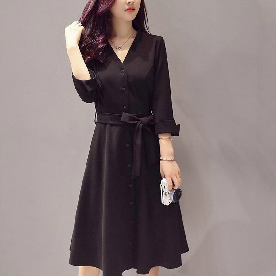 .ワンピース きれいめ 大人 上品 フォーマル aライン 秋 冬 春 長袖 結婚式 二次会 オフィス パーティードレス シャツワンピース 30代 40代 50代...