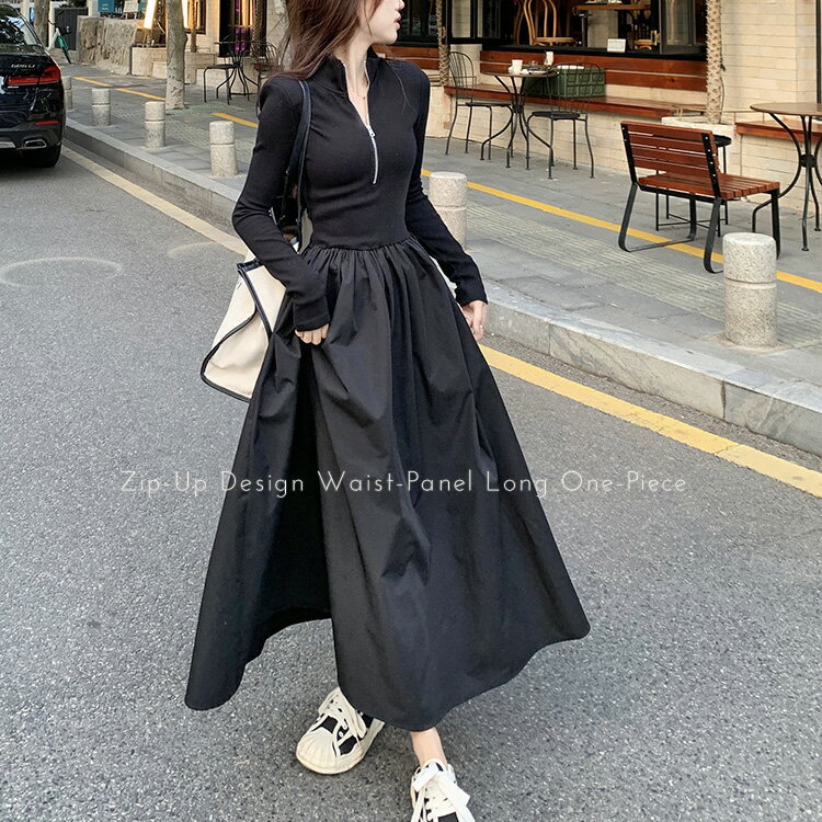 .ドッキングワンピース レディース 切り替え ワンピース きれいめ 長袖 ロングワンピース 上品 大人 ニットワンピース 冬 秋 春 マキシ丈ワンピース aライ...