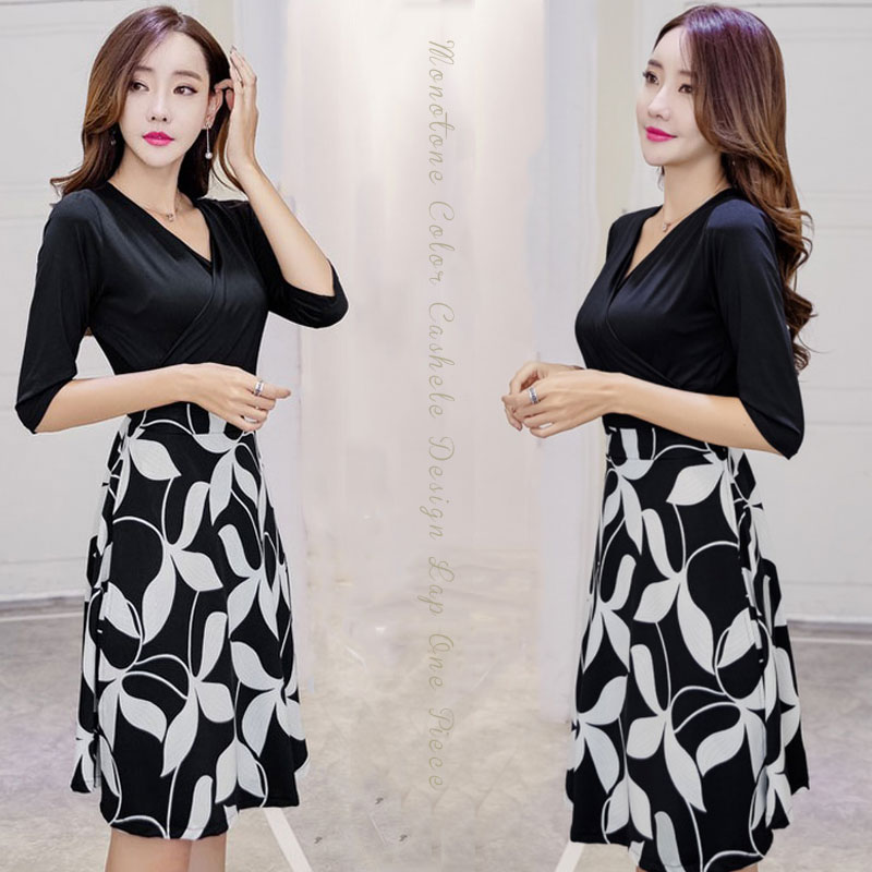 .ワンピース 大人 上品 レディース 長袖 七分袖 カシュクール ラップワンピース Vネック 膝丈 秋 冬 春 夏 秋冬 aライン 結婚式 オフィス エレガント...