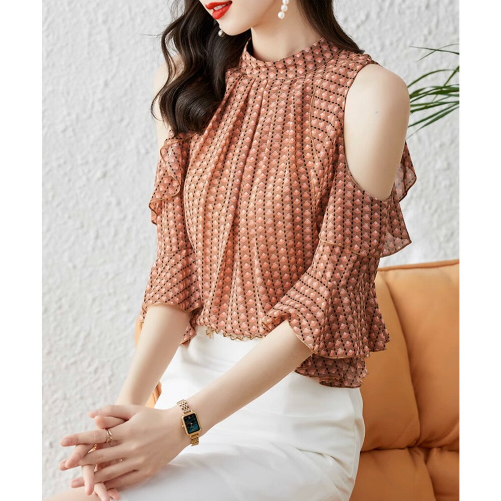 楽天市場】オフショルダー（柄ストライプ）（シャツ・ブラウス